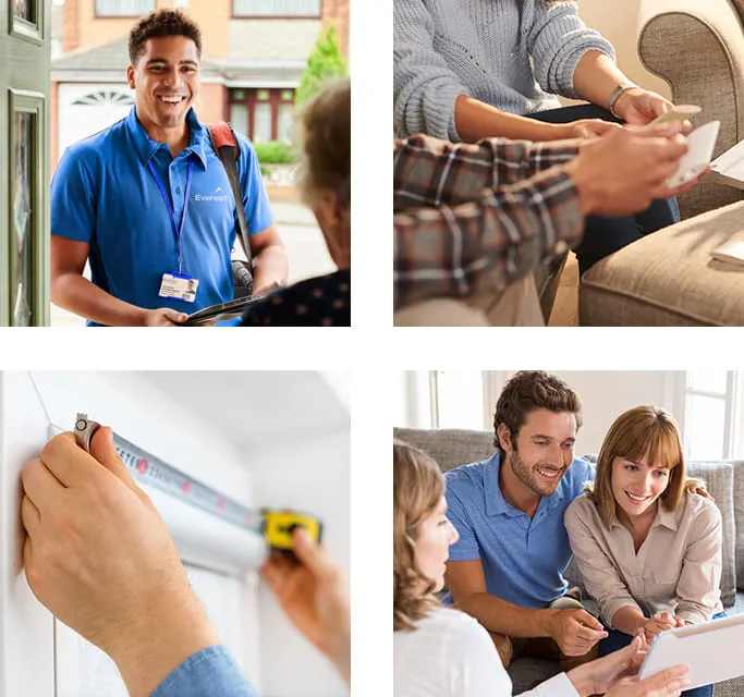 People measuring and discussing Everest conservatory installation