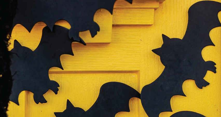 Halloween door decorations - DIY bats