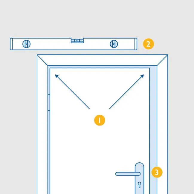Diagram showing levelling a door frame