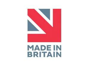Made in Britain logo with red and grey colors