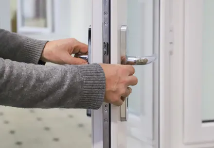 Person opening Everest conservatory door