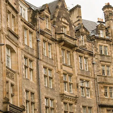 Edinburgh stone buildings with many windows