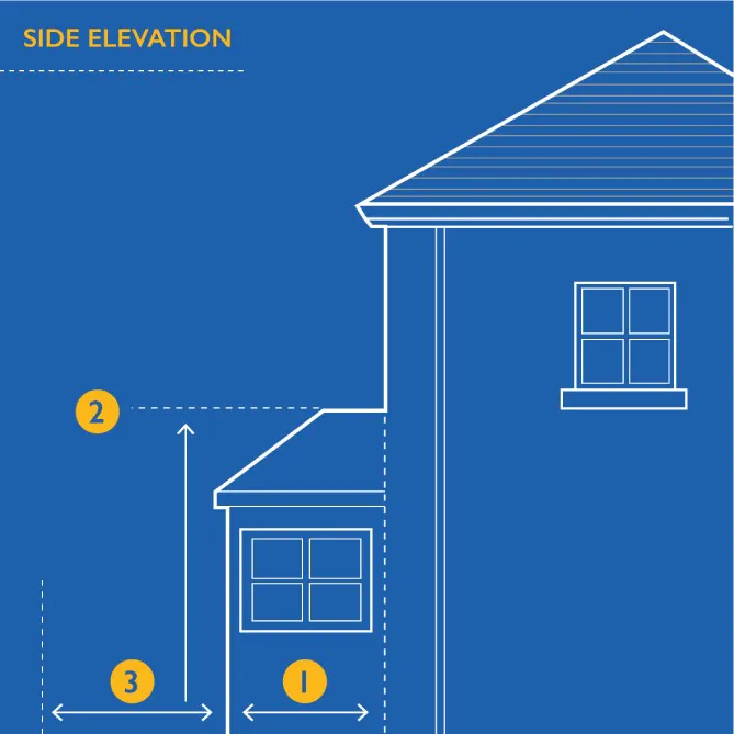 House blueprint with measurements