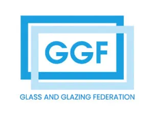 Blue logo for Glass and Glazing Federation