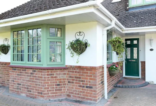 Everest chartwell green upvc bow window