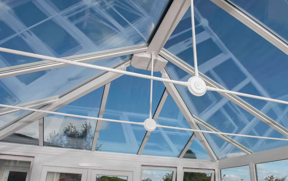 Everest conservatory white glass roof structure
