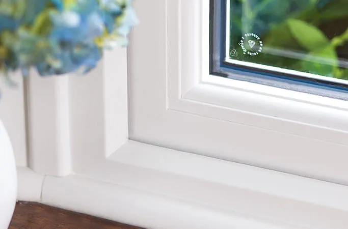 White Everest conservatory window frame detail