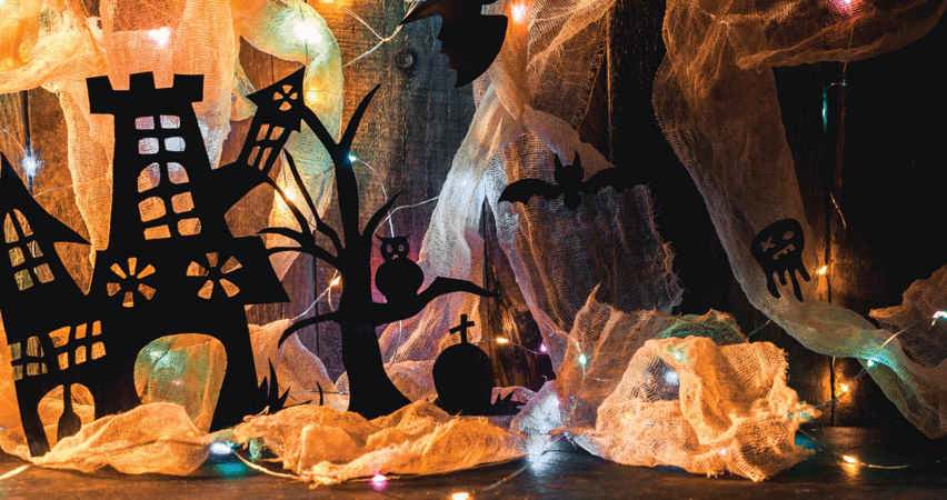 Halloween door decorations - shadow play