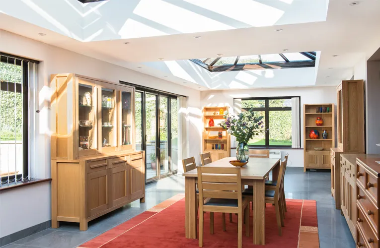 Everest conservatory dining room with oak furniture