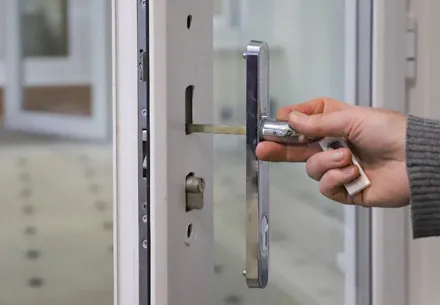 Person opening Everest conservatory door handle